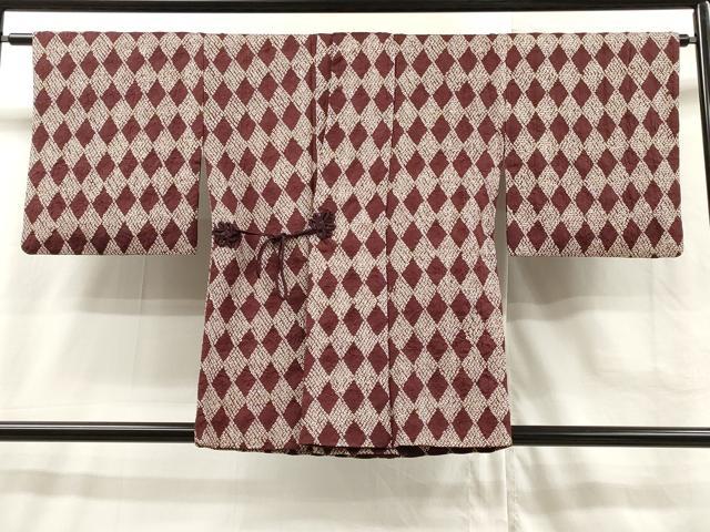 平和屋着物∞道中着　絞り　菱繋　正絹　逸品　CAAT5611id