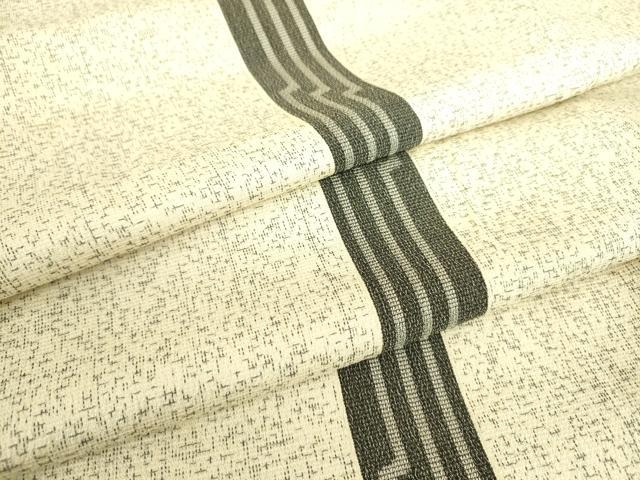 平和屋着物▽上質なお召 単衣 間道 正絹 逸品 DAAS0696az