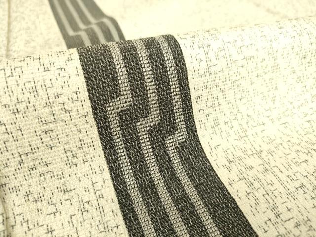 平和屋着物▽上質なお召 単衣 間道 正絹 逸品 DAAS0696az
