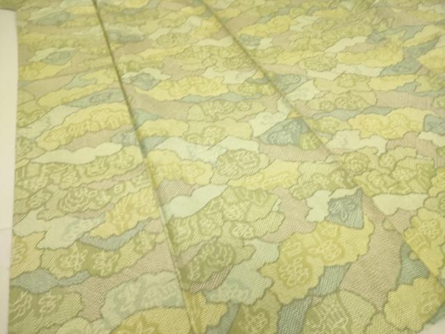 平和屋着物▽上質な紬 単衣 雲取り風景文 正絹 逸品 DAAS0704az
