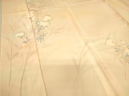 平和屋着物▽訪問着　単衣　刺繍　菊　暈し染め　正絹　逸品　DAAS0711az