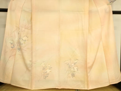 平和屋着物▽訪問着　単衣　刺繍　菊　暈し染め　正絹　逸品　DAAS0711az
