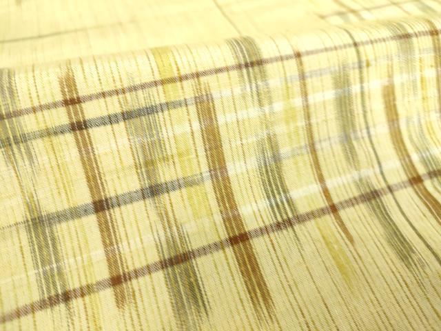 平和屋着物▽上質な紬 単衣 絣横段文 正絹 逸品 DAAS0743az