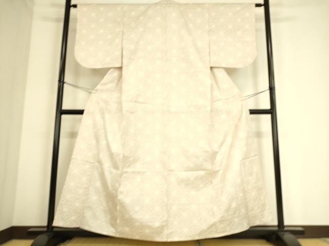 平和屋着物▽本場大島紬 単衣 麻の葉文 正絹 逸品 DAAS0741az