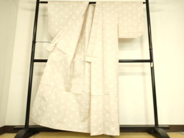 平和屋着物▽本場大島紬 単衣 麻の葉文 正絹 逸品 DAAS0741az