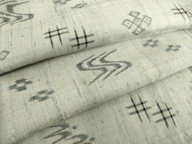 平和屋着物▽上質な紬 単衣 絣文 正絹 逸品 DAAS0751az