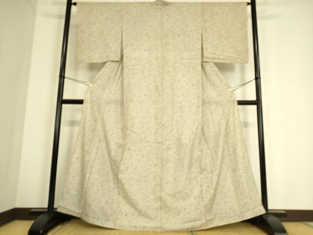 平和屋着物▽本場大島紬　単衣　7マルキ　流水文　正絹　逸品　DAAS0747az