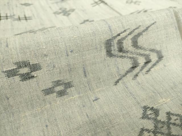平和屋着物▽上質な紬 単衣 絣文 正絹 逸品 DAAS0751az