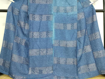 平和屋着物▽上質な小紋 袷 横段文紗 舞桜 正絹 逸品 DAAS0761az