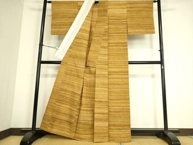 平和屋着物▽上質な紬　単衣　霞文　正絹　逸品　DAAS0757az