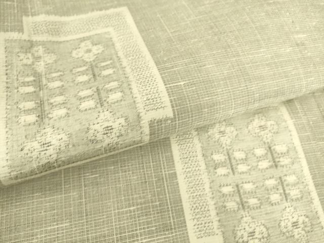 平和屋着物▽上質な紬 単衣 色紙重ね花文 正絹 逸品 DAAS0768az