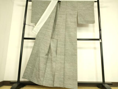 平和屋着物▽上質な紬　単衣　霞文　正絹　逸品　DAAS0767az