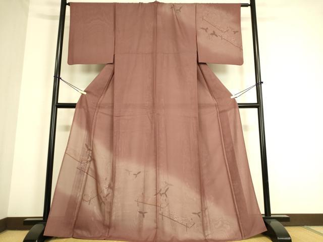 平和屋着物▽訪問着 無双 紗袷 紗×絽 流水渡橋花文 正絹 逸品 DAAS0769az