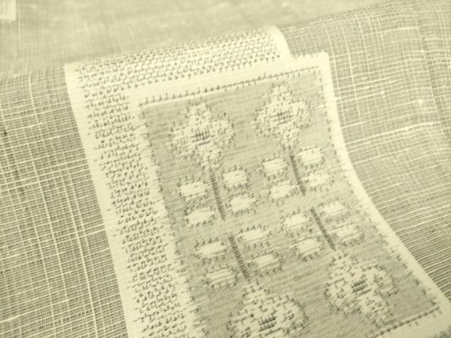 平和屋着物▽上質な紬 単衣 色紙重ね花文 正絹 逸品 DAAS0768az
