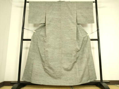 平和屋着物▽上質な紬　単衣　霞文　正絹　逸品　DAAS0767az