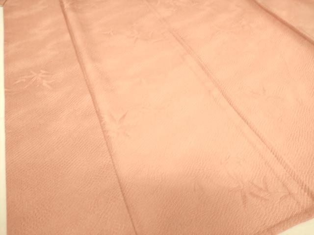 平和屋着物▽上質な色無地 単衣 草花地紋 紅梅色 正絹 逸品 DAAS0771az