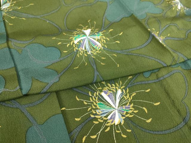 平和屋着物▽上質な小紋 単衣 花尽くし 金彩 正絹 逸品 DAAS0772az