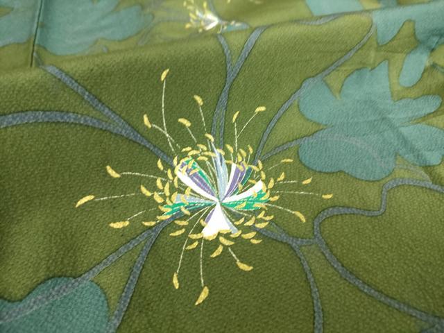 平和屋着物▽上質な小紋 単衣 花尽くし 金彩 正絹 逸品 DAAS0772az