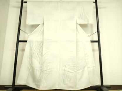平和屋着物▽訪問着 単衣 草葉文 手描き 正絹 逸品 DAAS0799az