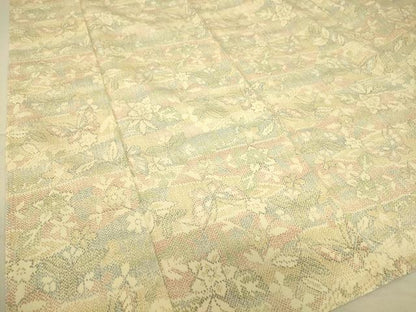 平和屋着物▽本塩沢 単衣 横段花蝶文 正絹 逸品DAAS0794az