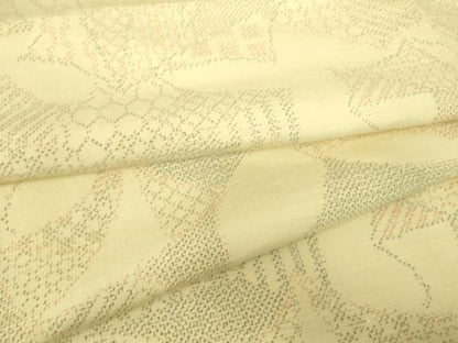 平和屋着物▽上質な紬 単衣 幾何学文 正絹 逸品 DAAS0809az
