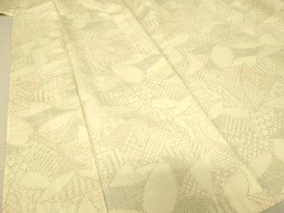 平和屋着物▽上質な紬 単衣 幾何学文 正絹 逸品 DAAS0809az