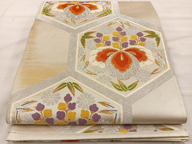 ベストストア日本一受賞店！■花美人着物■極上　六通柄袋帯　光琳飛鶴文　手織り　金銀糸　銀座きしや扱い　逸品ｇ734 ベストストア日本一受賞店！□花美人着物□六通柄袋帯 唐織