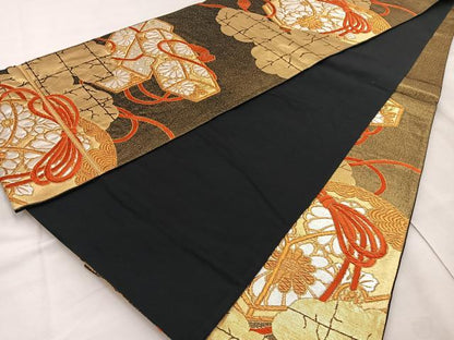 平和屋着物◎六通柄袋帯 唐織 草花文 金銀糸 やまとオリジナル 正絹 逸品 BAAT4577wb