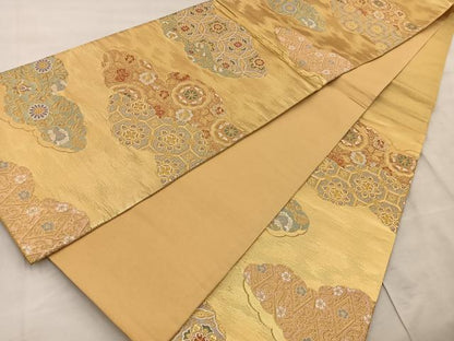 平和屋着物◎六通柄袋帯 飾彩文様錦 金糸 正絹 逸品 BAAT9292wb