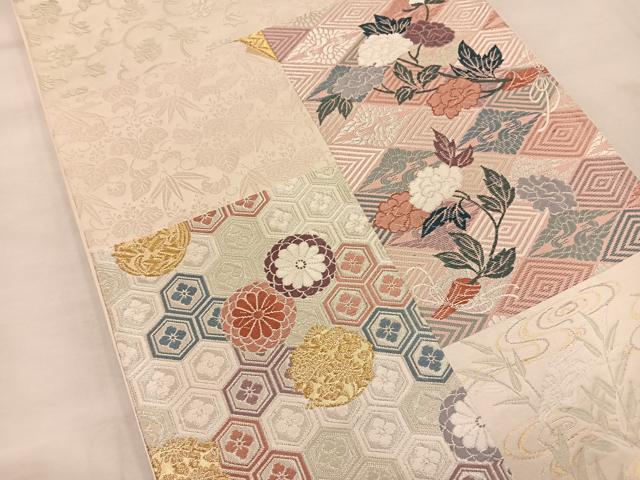 平和屋着物◎六通柄袋帯 唐織 九百錦 草花文 金銀糸 正絹 逸品 BAAT4592wb