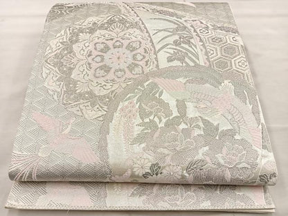 平和屋着物◎六通柄袋帯 唐織 花鳥文 金銀糸 正絹 逸品 BAAT9283wb