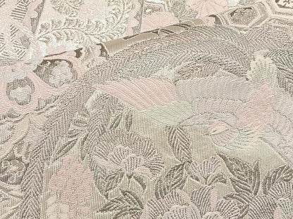 平和屋着物◎六通柄袋帯 唐織 花鳥文 金銀糸 正絹 逸品 BAAT9283wb
