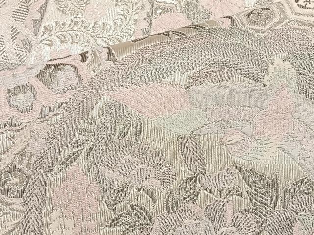 平和屋着物◎六通柄袋帯 唐織 花鳥文 金銀糸 正絹 逸品 BAAT9283wb