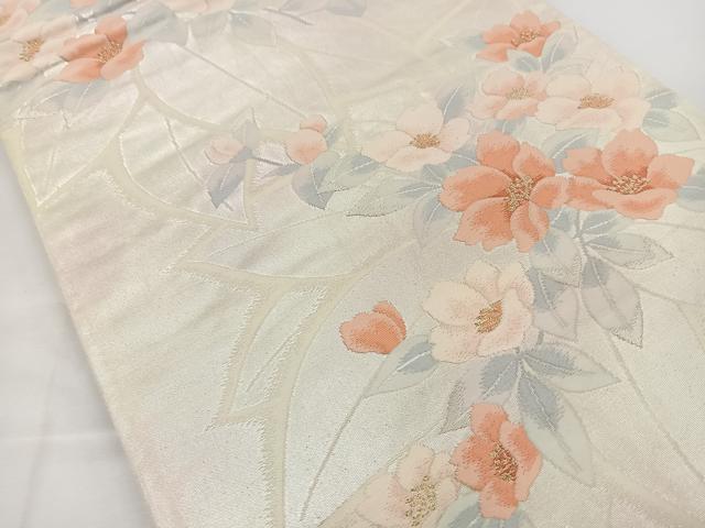平和屋着物◎六通柄袋帯 草花文 金糸 やまとオリジナル 正絹 逸品 BAAT6237ea