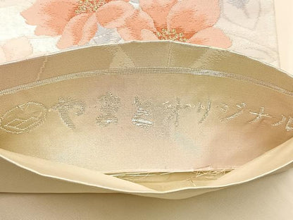 平和屋着物◎六通柄袋帯 草花文 金糸 やまとオリジナル 正絹 逸品 BAAT6237ea