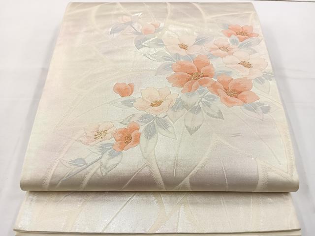 平和屋着物◎六通柄袋帯 草花文 金糸 やまとオリジナル 正絹 逸品 BAAT6237ea