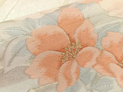平和屋着物◎六通柄袋帯 草花文 金糸 やまとオリジナル 正絹 逸品 BAAT6237ea