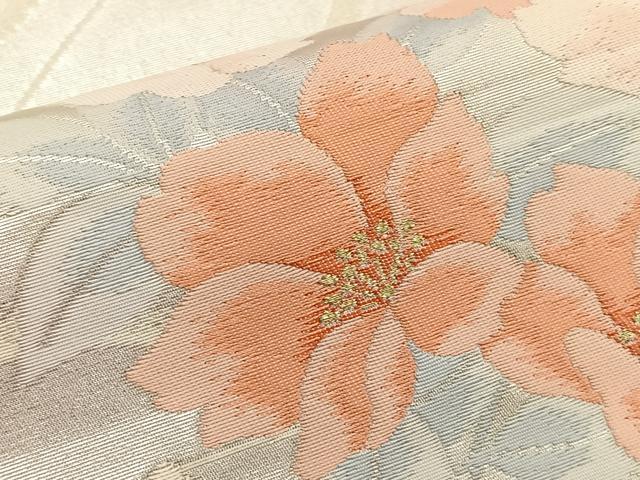 平和屋着物◎六通柄袋帯 草花文 金糸 やまとオリジナル 正絹 逸品 BAAT6237ea