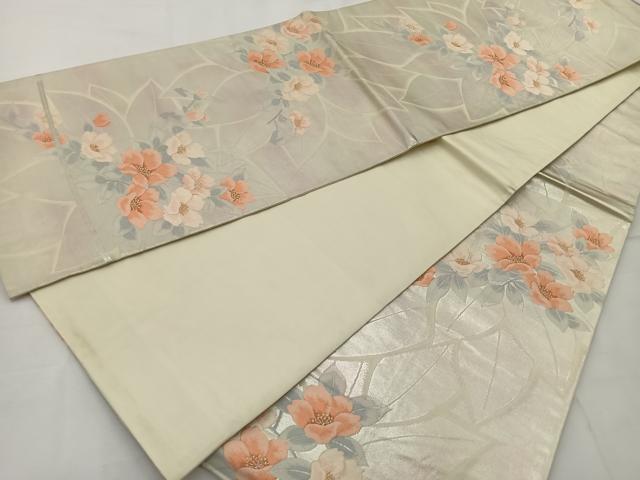 平和屋着物◎六通柄袋帯 草花文 金糸 やまとオリジナル 正絹 逸品 BAAT6237ea