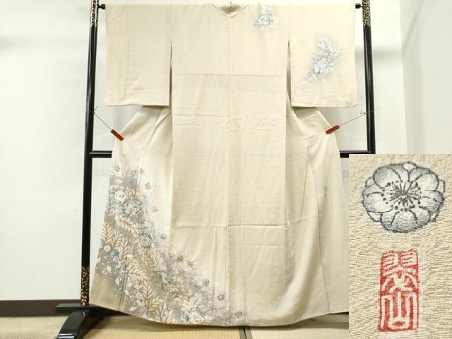 平和屋着物●越後十日町の一流染匠 桐屋・翠山工房 訪問着 手描き 辻が花 暈し染め 正絹 逸品 CAAS7103yc