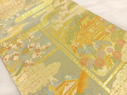 平和屋着物◎六通柄袋帯 瑞祥洛彩文 金糸 正絹 逸品 BAAR4949ct