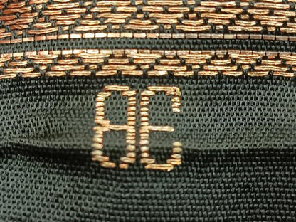 平和屋着物◎六通柄袋帯 更紗花文 黒地 金糸 正絹 逸品 BAAR4952ct