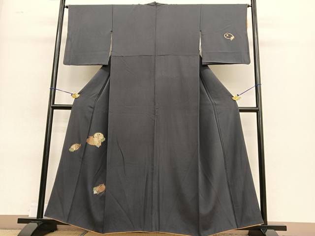 平和屋着物●訪問着 竹屋町刺繍 総刺繍 鶴 金糸 正絹 逸品 BAAT8727hv