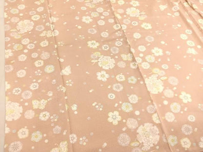 平和屋着物●上質な小紋　雪輪花蝶文　正絹　逸品　BAAT8736hv