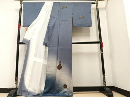 平和屋着物●訪問着　陶器文　暈し染め　金彩　正絹　逸品　AAAW4455ph