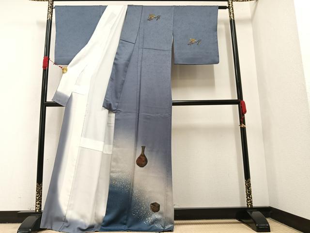 平和屋着物●訪問着　陶器文　暈し染め　金彩　正絹　逸品　AAAW4455ph