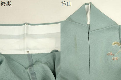 平和屋着物▽訪問着　単衣　松竹梅風景文　たたき染め　金彩　正絹　逸品　CAAT0773dy