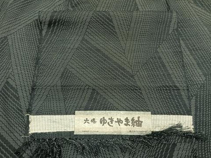 平和屋着物▽六條ゆきやま紬 単衣 切嵌文 証紙付き 正絹 逸品 AAAW1655fy