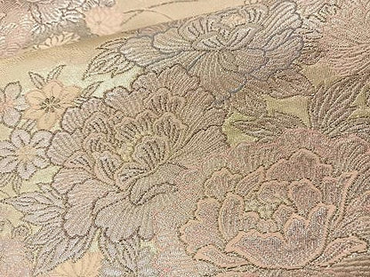 平和屋着物◎六通柄袋帯 唐織 花車文 銀糸 正絹 逸品 BAAT7765ow