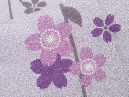 平和屋着物▽小紋　単衣　枝桜文　洗える着物　CAAT1229ev